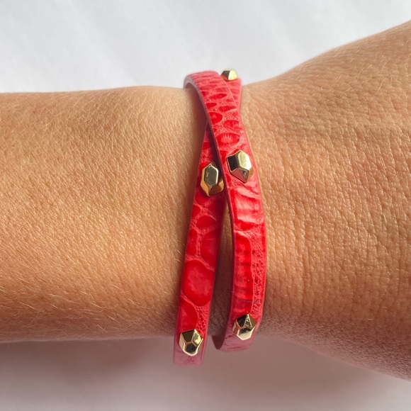 Stella & dot- red Hudson- wrap around red studded bracelet - Picture 5 of 8